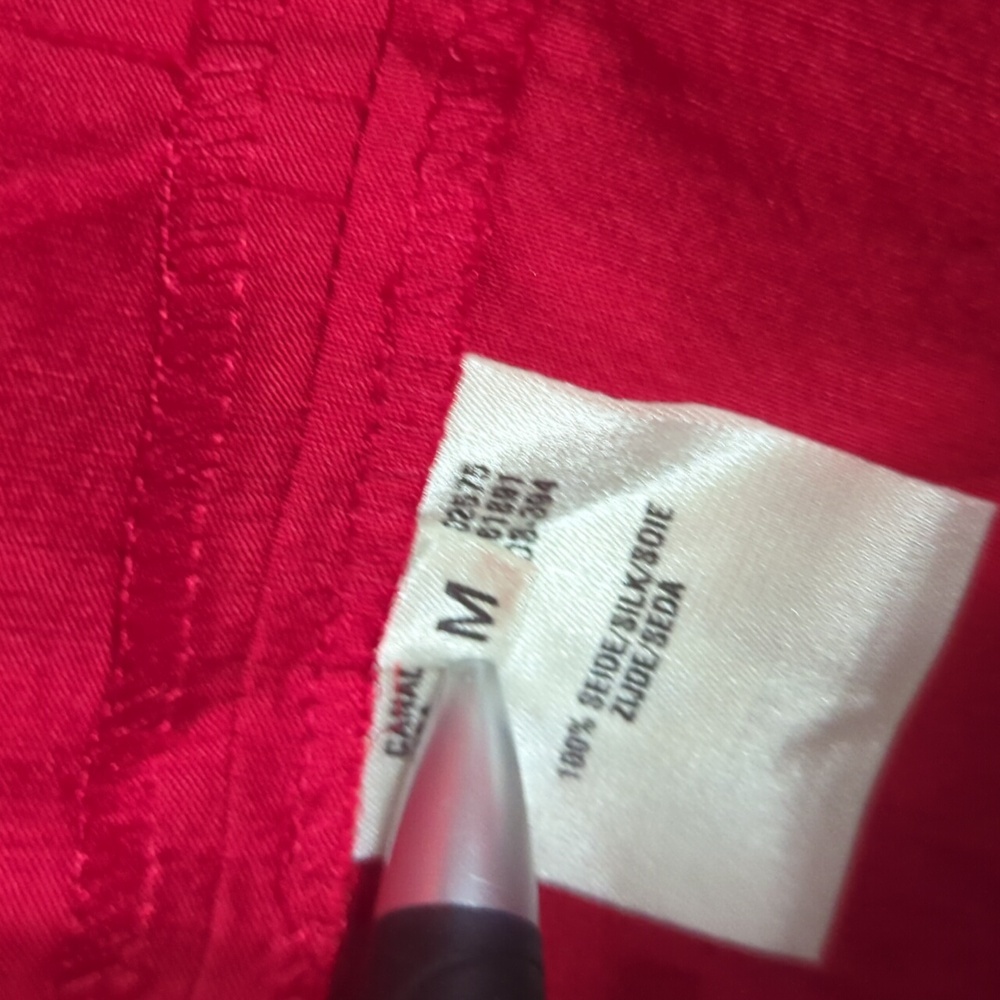 Vintage 90s Escada Sport Red 100% Silk Hooded Jacket NWT Size M - Picture 9 of 10